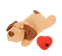 VALICLUD Puppy Heartbeat with Removable Heartbeat Unit for Anxiety Relief and Healthy Chewing, Plush Soft Stuffed Animal for Puppy Comfort and Dog Training, Khaki Colour