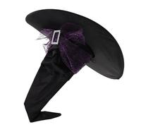 VALICLUD Purple Ruched Witch Hat with Celestial Patterns Lightweight Spider Web Mesh for Women S Halloween Costume Cosplay Party Accessory