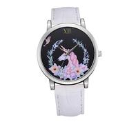 VALICLUD Quartz Watch Leather Strap Unicorn Pattern for Students Boys Girls Casual Watch