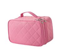 VALICLUD Quilted Travel Makeup Case Cosmetics Storage Bag Toiletry Bag Large Capacity Portable for Cosmetics and Sundries Organizer