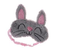 VALICLUD Rabbit Plush Sleeping Eye Cover for Boys and Girls and Girls, Grey Long-ear Soft Breathable Eyeshade for Sleep and Rest