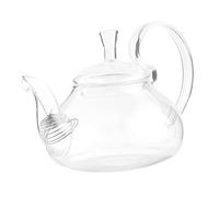 VALICLUD Raised Handle Glass Teapot for Scented Tea Transparent Heat Borosilicate Tea Ware with Design Easy Pouring Teapot for Home and Use