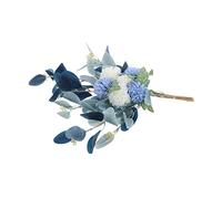 VALICLUD Realistic Fake Eucalyptus Leaf Chrysanthemum Bouquet Vivid Color Artificial Flower Arrangement for Home Decor Wedding Decorations Weather Resistant Faux Floral Display
