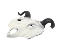 VALICLUD Realistic Goat Horn Halloween Mask Soft PU Animal Face Masquerade Costume Accessory for Adults Teens Spooky Devil-inspired Design Party Dress Up