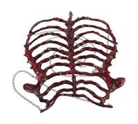 VALICLUD Realistic Hollow out Skeleton Rib Cage Costume Prop in Red Plastic with Lightweight Design and Smooth Surface, for Day the Dead Cosplay, Halloween Parties and Haunted House