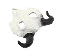 VALICLUD Realistic Soft PU Goat Animal Halloween Mask Lightweight Half-face Sheep Head Costume Accessory for Masquerade Party and Cosplay