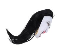 VALICLUD Realistic Woman Creepy Mask with Long Hair Horror Halloween Cosplay Party Prop Fit Ghostly Headgear for Masquerade Stage Performances Haunted House Events