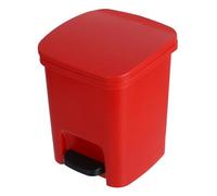 VALICLUD Red 10l Plastic Rectangular Pedal Flip Lid Trash Can for Home Use