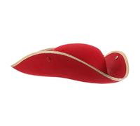 VALICLUD Red Pirate Captain Hat for Men and Women Unisex Carnival Costume Headwear Accessory for Pirate Theme Cosplay and Parties