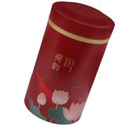 VALICLUD Red Vintage Metal Tea Canister Airtight Tinplate Storage Jar with Lid for Tea, Coffee Beans, Candy, and Snacks - Small Household Kitchen Container