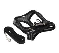VALICLUD Reflective Cat Harness and Leash Set with Breathable Mesh Fabric, Comfortable and Easy to Store Outdoor Walking Pet Chest Strap for Cats, Black Harness Suitable for 10-35 Catty