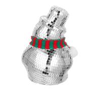 VALICLUD Reflective Mosaic Snowman Figurine Christmas Decoration for Home and Office Lightweight Sturdy Polyester Glass Foam Winter Holiday Party Ornament with Knitted Scarf Reusable