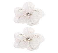 VALICLUD Removable White Five-Petal Flower Shoe Charms Pair, Small Floral Decorations for Women’S High Heels, DIY Elegant Shoe Embellishments for Wedding and Party