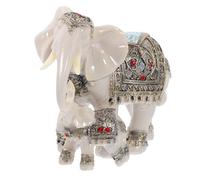VALICLUD Resin Elephant Figurine Home Decoration Tabletop Ornament Feng Shui Lucky Elephant Statue for Living Office Study Bar Gift