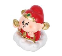 VALICLUD Resin Feng Shui Cai Shen Statue Mini of Wealth Figurine Compact Prosperity Decor for Home Office Desk Attracting Luck and Financial Success