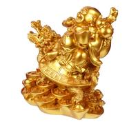 VALICLUD Resin Laughing Buddha Ornament for Home Decor with Strong Durability and Delicate Texture, Golden Buddha Statue Suitable for Corners of The Home or Office Table Centerpiece
