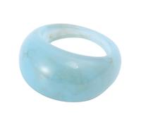 VALICLUD Resin Ring Vintage Finger Ring Blue Free Size Lightweight Comfortable Skin Touch for Daily Life and Travel