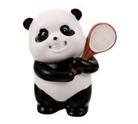 VALICLUD Resin Tennis Panda Figurine Outdoor Desk Ornament Cute Animal Sculpture Party Favor for Sports Fans and Wildlife Decor