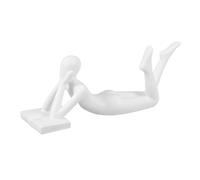 VALICLUD Resin Thinker Style Reading Figurine Sturdy Decorative Statue for Living Room Bookshelf Lifelike Girl Reading Sculpture Symbolizing Wisdom and Reflection for Office Bedroom Table