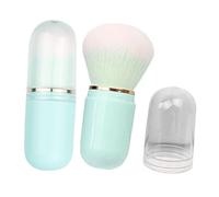 VALICLUD Retractable Makeup Brush Set 2pcs Mini Blush Brush and Capsule-shaped Sky Blue Portable Travel Makeup Tool for Liquid and Powder