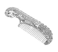 VALICLUD Retro Chinese Alloy Dragon Comb Hand Carved Vintage Hair Grooming Scalp Massage Accessory Antique Decorative with Timeless Dragon Phoenix Motif Collectors