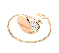 VALICLUD Retro Clamshell Pocket Watch for Men and Women Elegant Dual-Sided Polished Design Mechanical Timepiece Rose Gold Finish for Students and Collectors