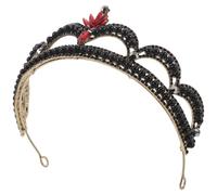VALICLUD Retro Crown Baroque Bridal Headwear Wedding Princess Queen Hair Accessory Vintage Rhinestone Tiara for Parties Cosplay
