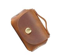VALICLUD Retro Genuine Key Storage Case with Coin Purse and Car Key Organizer Portable Compact Pouch for Coins Data Lines Practical Flip Cover Design for Women Brown