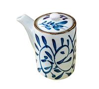 VALICLUD Retro Japanese Style Ceramic Seasoning Pot Elegant Condiment Container for Oil Soy Sauce Storage Sealed Design for Home Kitchen Housewarming
