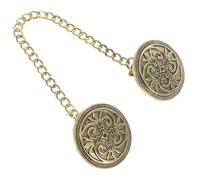 VALICLUD Retro Round Chain Sweater Clips Dress Cinch Clip Collar Holders Collar Brooch Shawl Clips Elegant Vintage Look