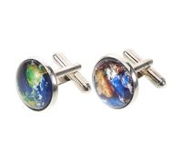 VALICLUD Retro Round World Map Cufflinks for Men, Metal Tuxedo Buttons and Suit Studs, Classic Shirt Accessories for Business and Wedding, Fashionable Men’s Clothes Jewelry