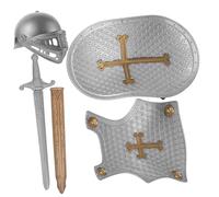 VALICLUD Retro Style Armour with Plastic Shield and Sword and Realistic Four Roman Costume for Boys and Role Play and Halloween Fun
