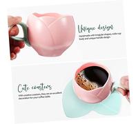 VALICLUD Retro Style Ceramic Coffee Cup and Saucer Set with Tulip Flower Design Heat Resistant Large Capacity Mug for Home Office Kitchen Family and Friends