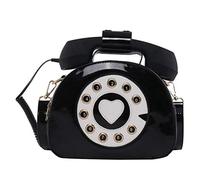 VALICLUD Retro Telephone Tote Bag for Women Pu Leather Crossbody Handbag with Detachable Strap Compact 8.27X6.30X3.54 Inch Stylish Portable Storage Pouch for Daily Use