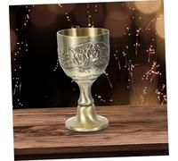 VALICLUD Retro Wine Cup Vintage Decorative Goblet Multi-Function Small Metal Liquor Glass for Home Use