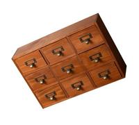 VALICLUD Retro Wooden Jewelry Organizer Box with Nine Drawers Bedroom Storage Cabinet for Earrings Rings Pendants Stylish Desktop Decor for Home Organization