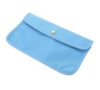 VALICLUD Reusable Blue Mask Storage Pouch for Kids Made of Imitation Linen and PVC with Sealed Storage Feature, Portable for Schools and Offices