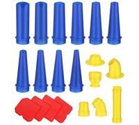 VALICLUD Reusable Caulking Nozzle Tips Set Scraper, 20pcs Plastic Caulk Applicator Kit for Window and Door Sealant Finishing, Precision Caulk Tool for Home Improvement