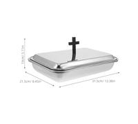 VALICLUD Reusable Communion Cup Tray with Cover Stainless Steel Church Eucharist Serving Holder for Holy Sacrament Service and Portable Worship Accessories
