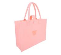 VALICLUD Reusable Felt Tote Bag for Women Large Capacity Shopping Bag with Sturdy Handles for Gym Beach Travel and Everyday Use in Light Pink