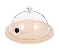 VALICLUD Reusable Plastic Dome Dessert Cover Cake Display Dome 11.40x10.22x5.62in PC Wood Multi-functional Unique Design Smoking