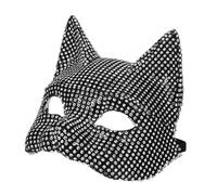 VALICLUD Rhinestone Cat Sparkly Breathable Costume Party Mask Prop for Halloween Cosplay Dance Accessories One