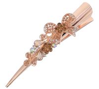 VALICLUD Rhinestone Duckbilled Hair Clip for Women Large Metal Bow Hair Accessory with Crystal Detailing for Elegant Daily Styling and