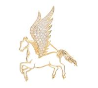 VALICLUD Rhinestone Horse Brooch Pin with Wings for Men Women Chic Zodiac Animal Lapel Pin Hollow Out Design Stylish Suit Accessory for Chinese Year and Festive Occasions