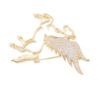 VALICLUD Rhinestone Horse Lapel Pin Hollow Out Brooch for Men Women Stylish Zodiac Animal Badge for Chinese Year Holiday Party Dress Accessory