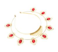 VALICLUD Rhinestone Mary Glory Headband Decorative Hairband for Party Dance Wedding Sparkly Hair Hoop Accessory for Women Elegant Yellow Crown Hair Decor