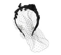 VALICLUD Rhinestone Mesh Veil Headband Retro 1920s Flapper Hair Accessory for Bride Elegant Wedding Bridal Headpiece for Tea Parties and Special Occasions