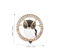 VALICLUD Rhinestone Owl Brooch Pin Alloy Enamel Clothing Lapel Pin Decorative Suit and Sweater Accessory for Women Stylish