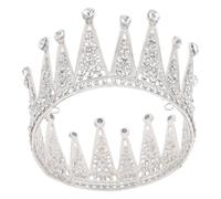 VALICLUD Rhinestone Princess Crown Crystal Bride Hair for Wedding Prom Full round Sparkly Tiara Headpiece for Women Birthday Party Costume