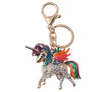 VALICLUD Rhinestone Unicorn Keychain Pendant Alloy Keyring Sparkling Design Creative Bag Hanging Accessories for Boys and Girls and Adults